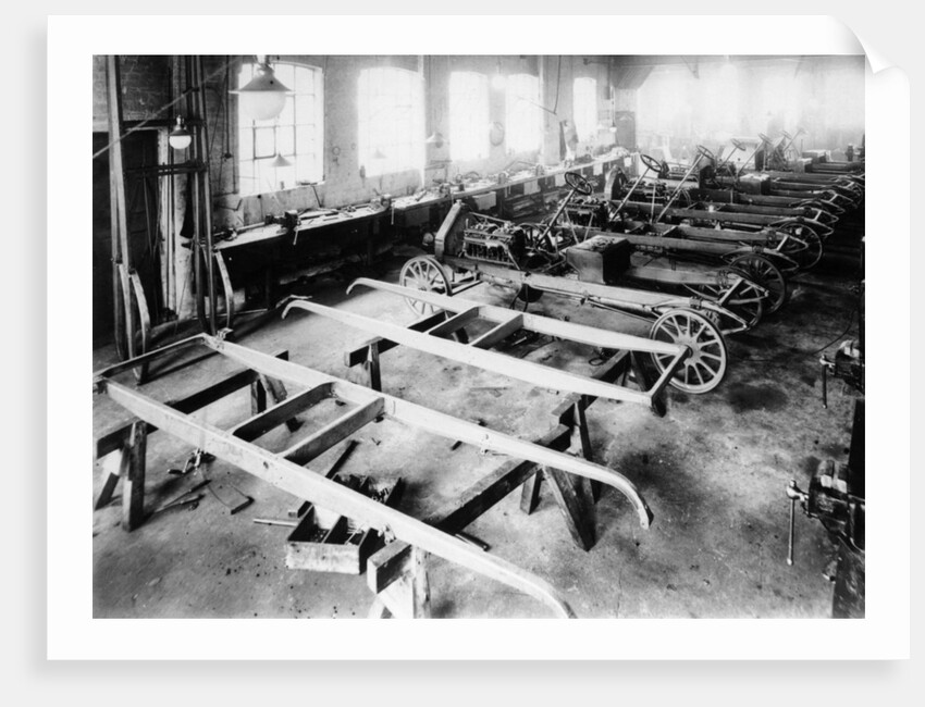 Chassis assembly at the Iris car works, Willesden, London, c1907 by Unknown
