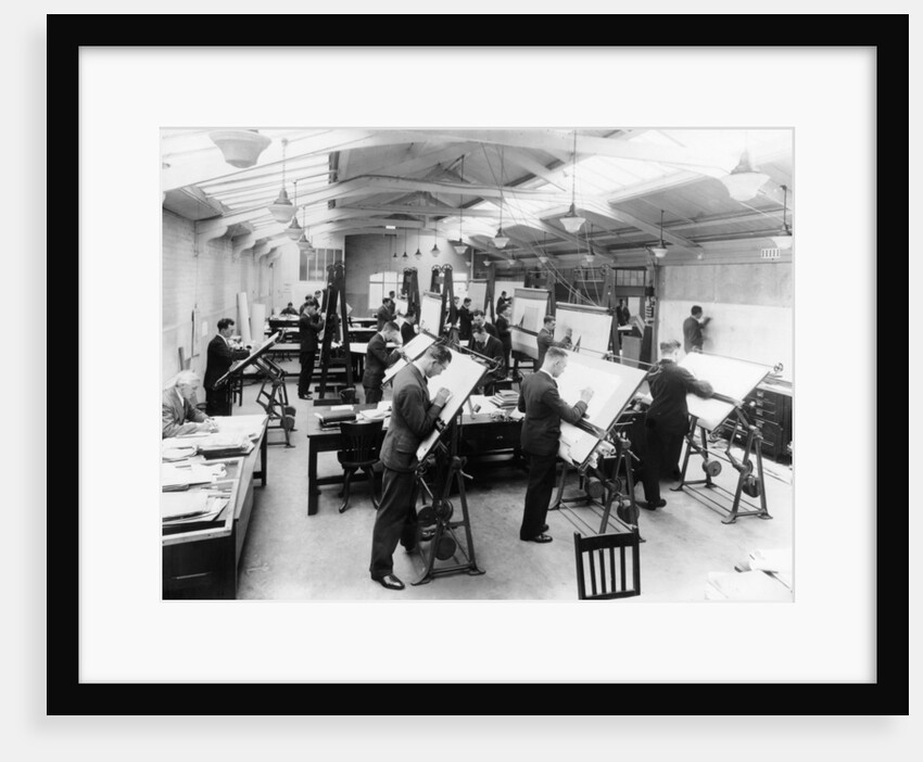 Draughtsmen in the drawing office, Vauxhall Motors, Luton, 1930 by Unknown