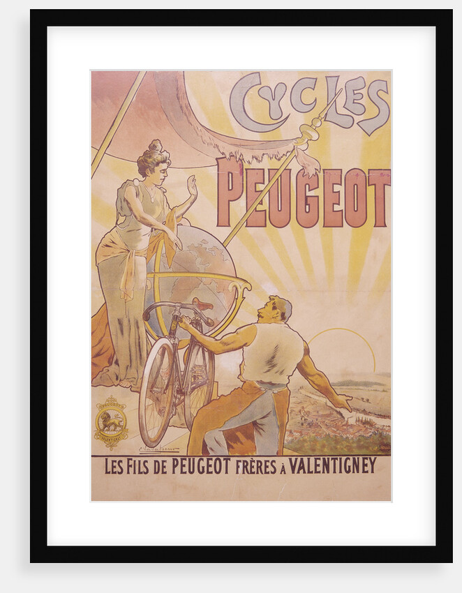 Poster advertising Peugeot bicycles, late 19th-early 20th century by E Vavasseur