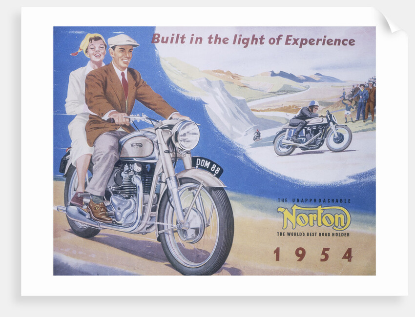 Poster advertising Norton motor bikes, 1954 by Unknown