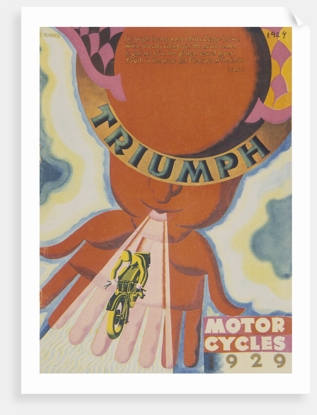 Poster advertising Triumph motor bikes, 1929 by Unknown
