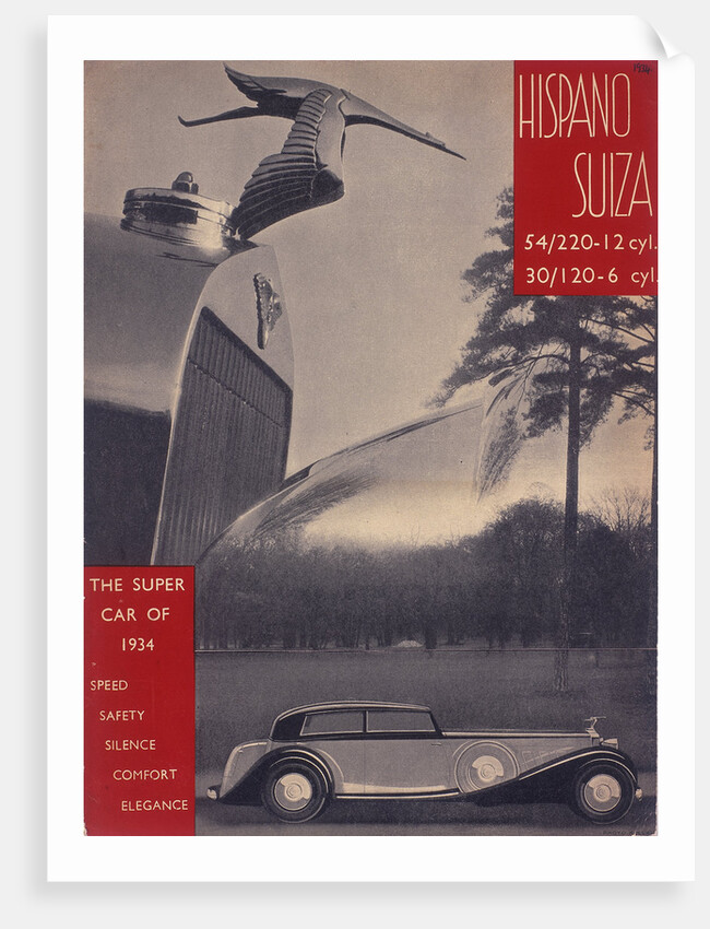 Poster advertising Hispano-Suiza cars, 1934 by Unknown