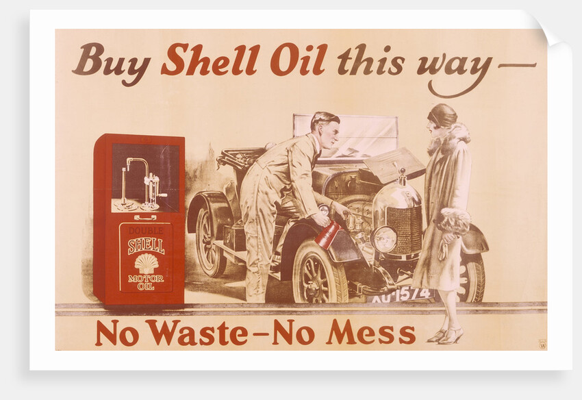 Poster advertising Shell oil, (c1920s?) by Unknown