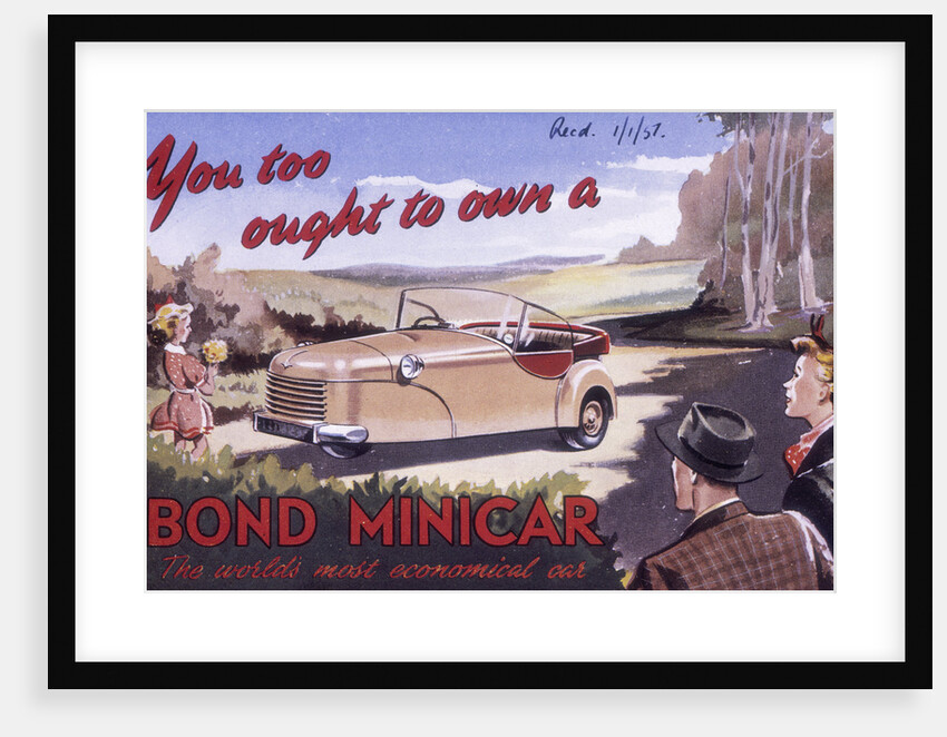 Poster advertising a Bond Minicar, 1951 by Unknown
