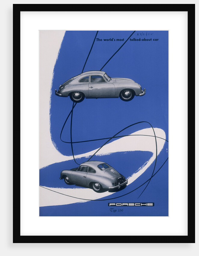Poster advertising the Porsche 356, 1955 by Unknown