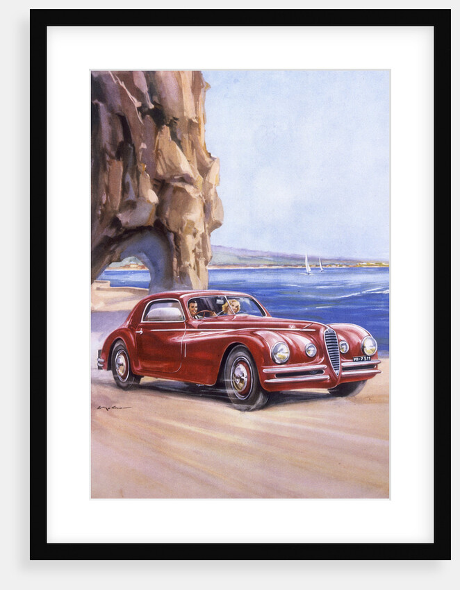 Poster advertising an Alfa Romeo 6C 2500 Super Sports, 1948 by Unknown