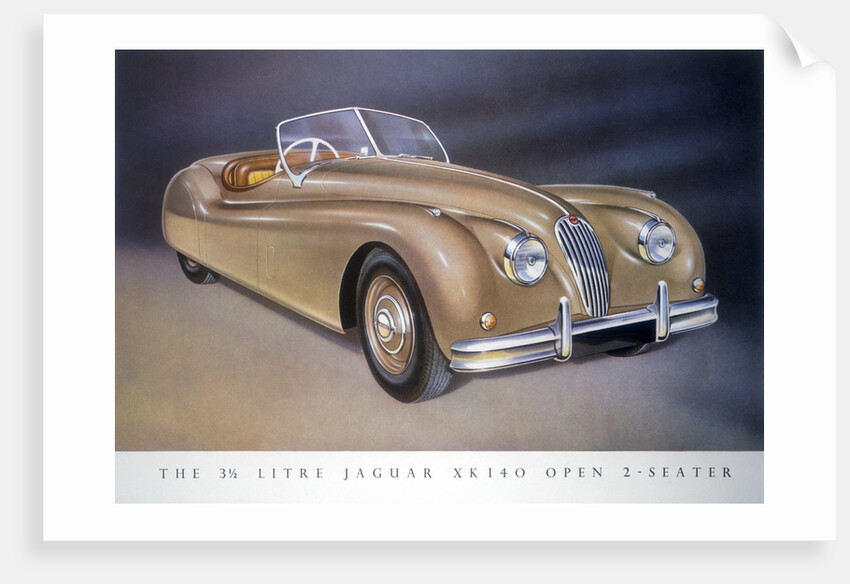 Poster advertising a Jaguar XK 140, 1954 by Unknown