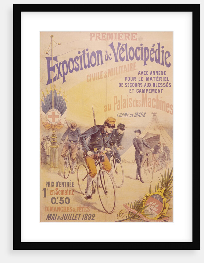Poster advertising a bicycle exposition, 1892 by E Clouet