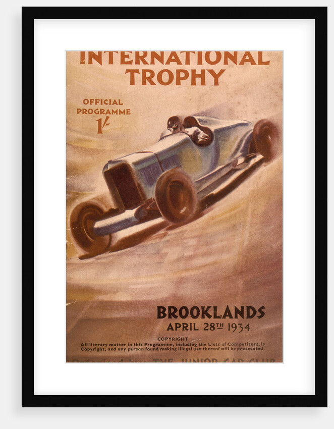 Programme for the Brooklands International Trophy, 1934 by Unknown