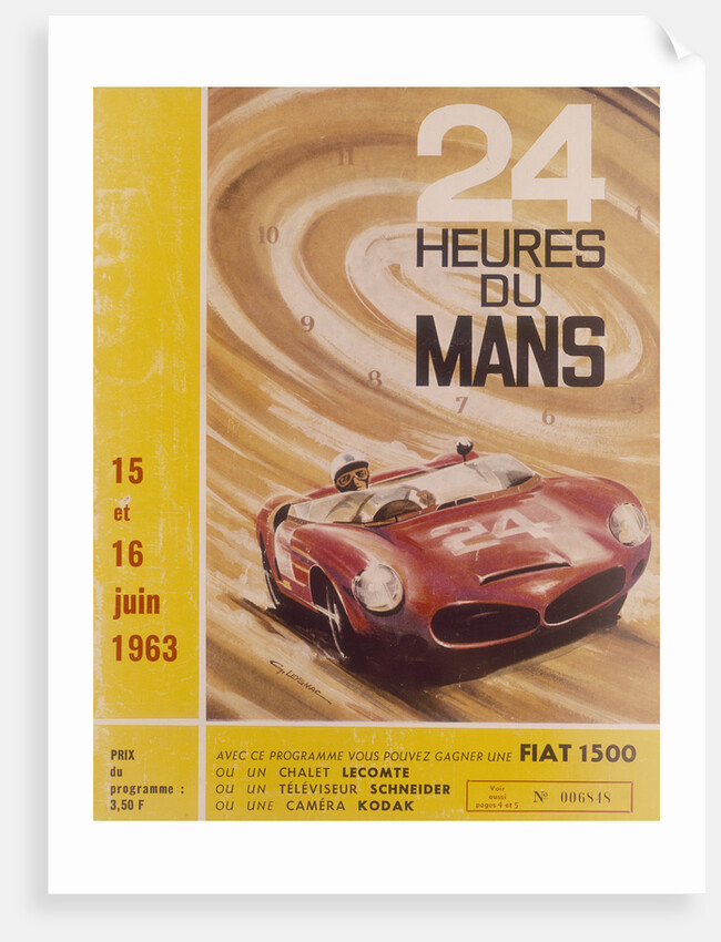 A programme advertising Le Mans 24 Hours, 1963 by G Leygnac