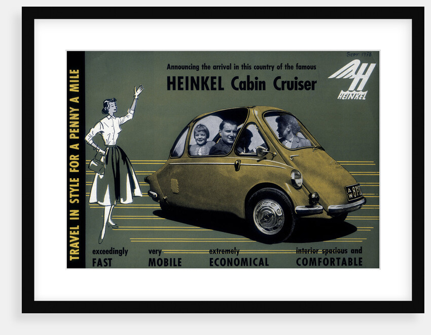 Poster advertising a Heinkel Cabin Cruiser, 1956 by Unknown