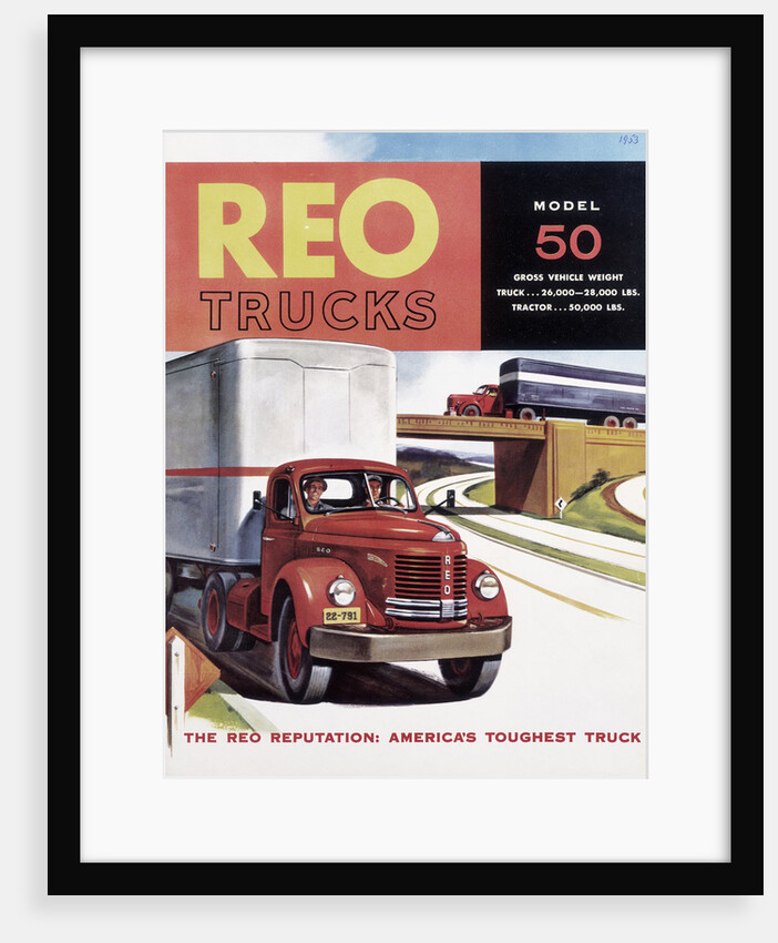 Poster advertising REO trucks, 1958 by Unknown