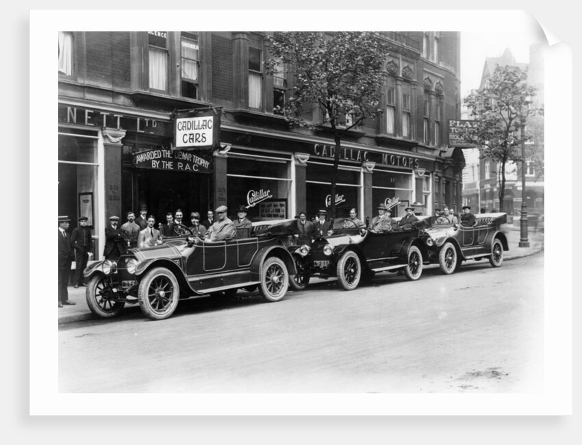 Cadillac cars preparing to start on the Austrian Alpine Trial, 1914 by Unknown