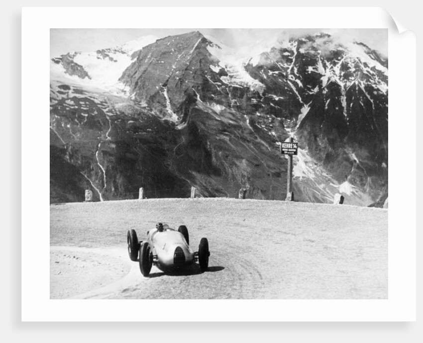 Hermann Muller in an Auto Union, German Mountain Grand Prix, Grossglockner, Austria, 1939 by Unknown