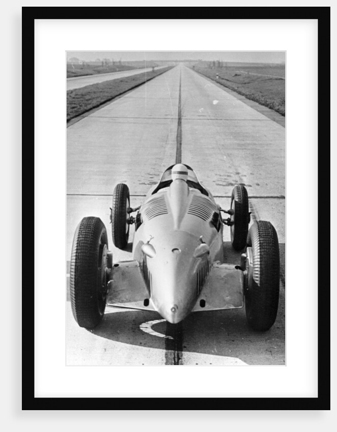 Bernd Rosemeyer in Auto Union record-breaking car, 1937 by Unknown