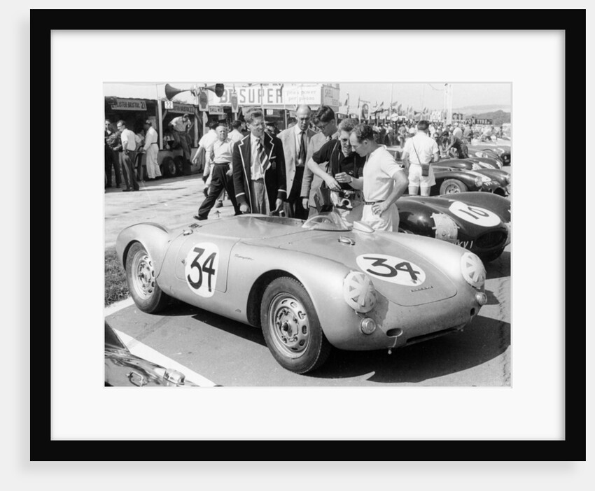Stirling Moss with Porsche RSK, Goodwood, Sussex, 1955 by Unknown