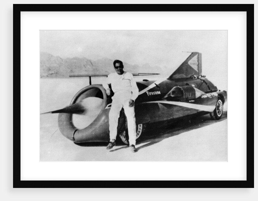 Art Arfons with 'Green Monster' Land Speed Record car, c1966 by Unknown