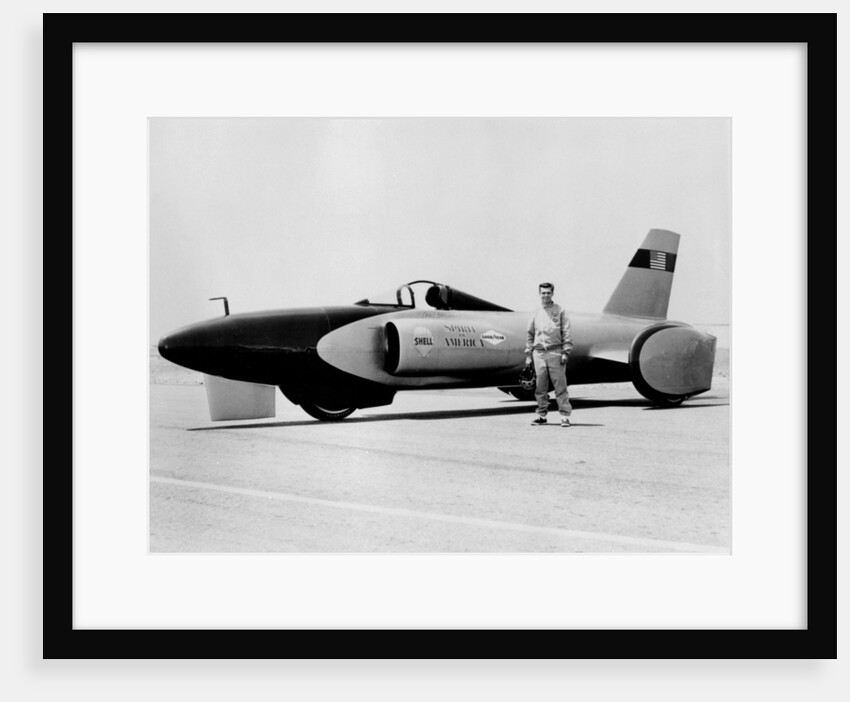 Craig Breedlove with 'Spirit of America' Land Speed Record car, c1963 by Unknown