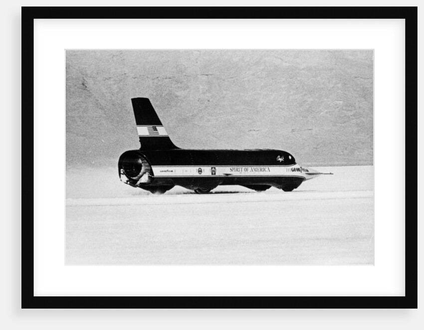 'Spirit of America Sonic I' breaking the Land Speed Record, Bonneville Salt Flats, Utah, USA, 1965 by Unknown