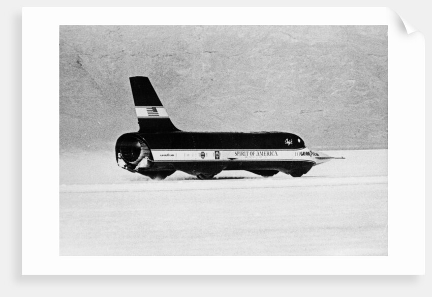 'Spirit of America Sonic I' breaking the Land Speed Record, Bonneville Salt Flats, Utah, USA, 1965 by Unknown