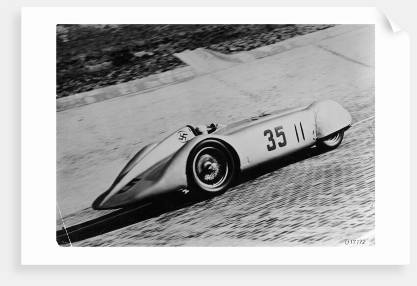 Mercedes Streamliner car of Rudolf Caracciola in the Avusrennen race, Berlin, Germany, 1937 by Unknown