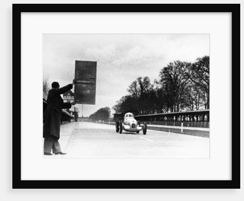 Rudolf Caracciola driving Mercedes-Benz W25 Streamliner car, 1934 by Unknown