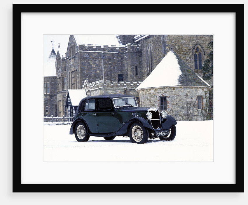 A 1934 Riley Falcon in the snow by Unknown