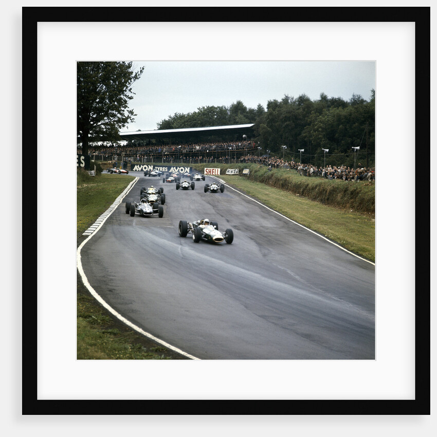 Jack Brabham leading the race by Anonymous