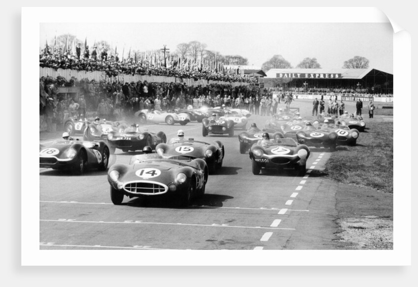 Scene at the start of a sports car race, Silverstone, Northamptonshire, (late 1950s?) by Maxwell Boyd
