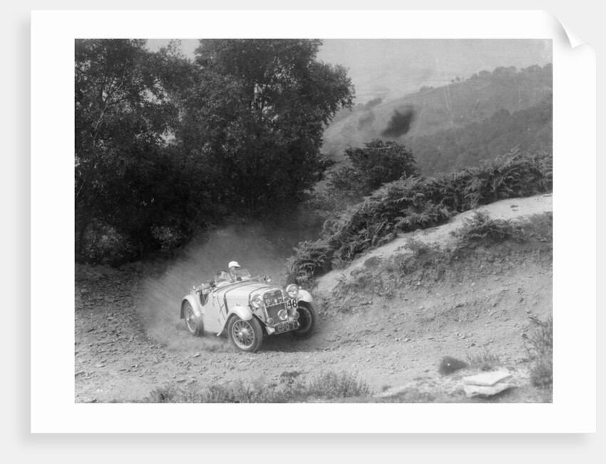 A Singer Nine taking part in the Barnstaple Trial, Barnstaple, Devon, 1935 by Unknown