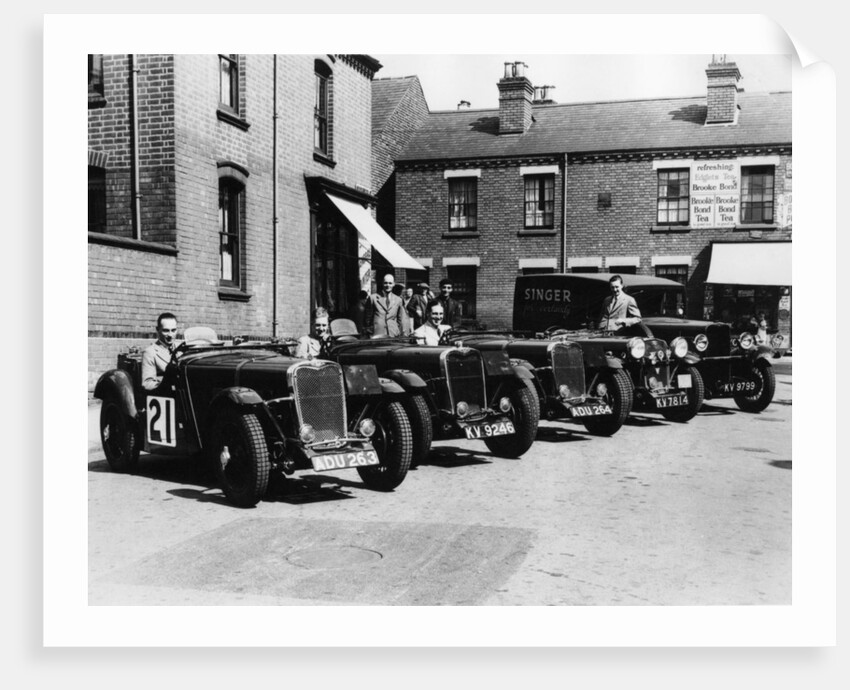 A line of Singer Le Mans 1.5 Litre TT cars, 1934 by Unknown