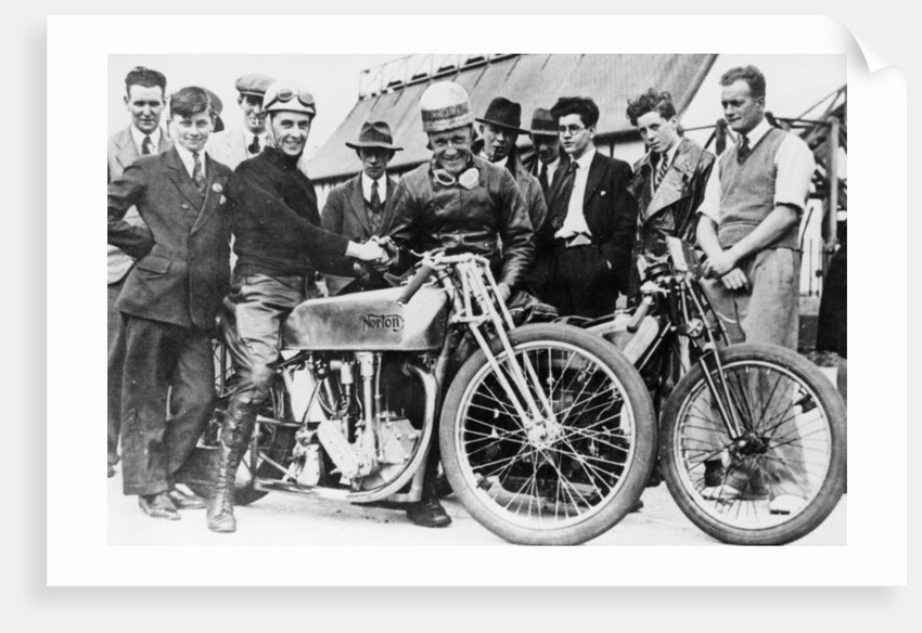Bill Lacey and Tommy Atkins with a Norton bike, 1931 by Unknown