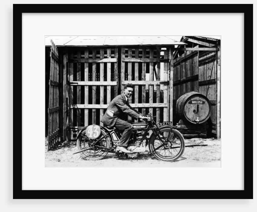 Billy Hollowell on a Norton OHV motorbike by Anonymous