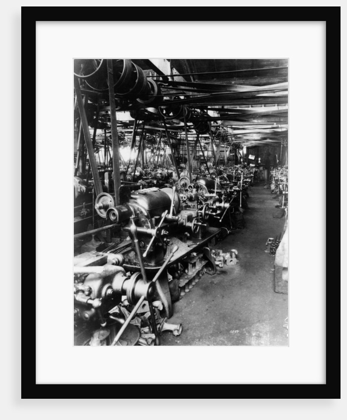 Interior of the Norton factory, showing the production line, 1929 by Unknown