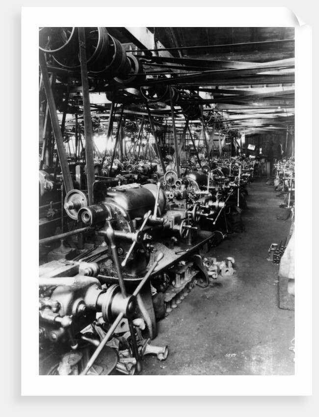 Interior of the Norton factory, showing the production line, 1929 by Unknown