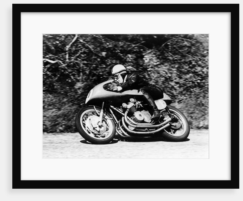 John Surtees on an MV Agusta, Waterworks Corner, Isle of Man Senior TT, 1956 by Unknown