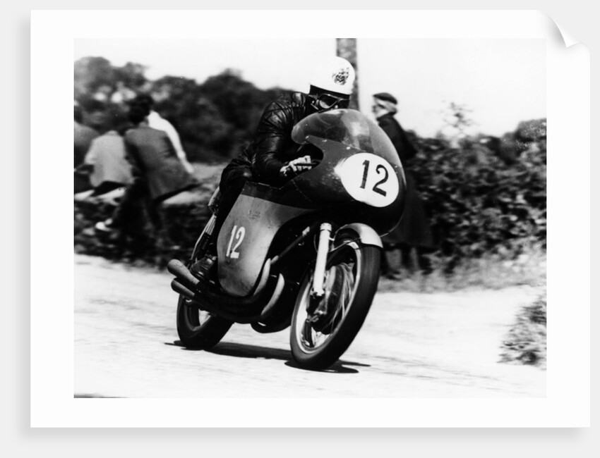 John Hartle winning the Isle of Man Junior TT, on an MV Agusta, 1960 by Unknown