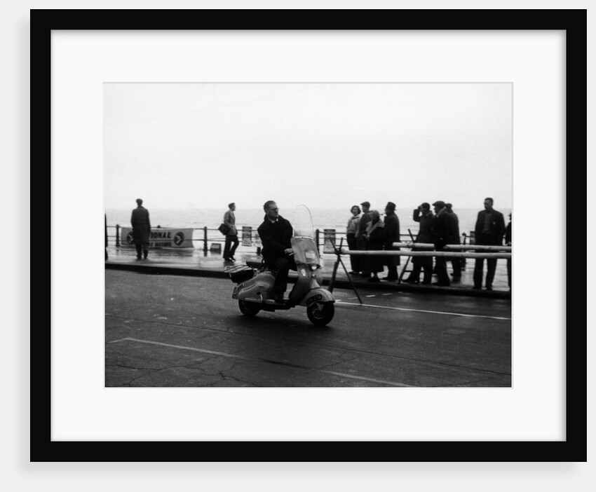 A man on a Lambretta scooter, taking part in the Daily Express rally, 1953 by Unknown