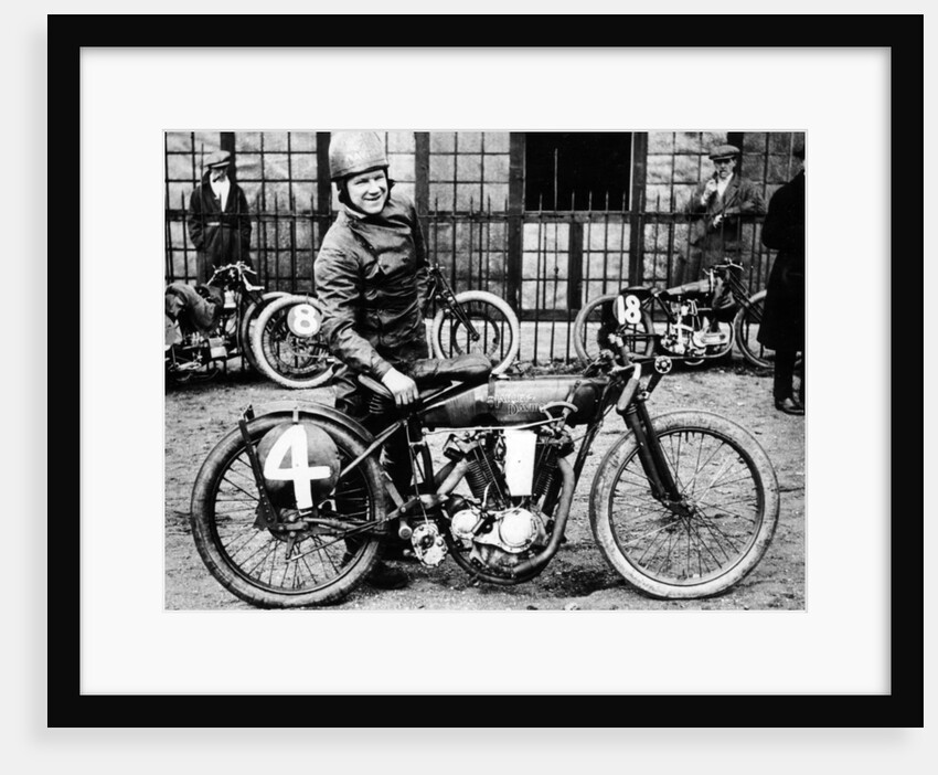 FW Dixon with a Harley-Davidson, 1923 by Unknown