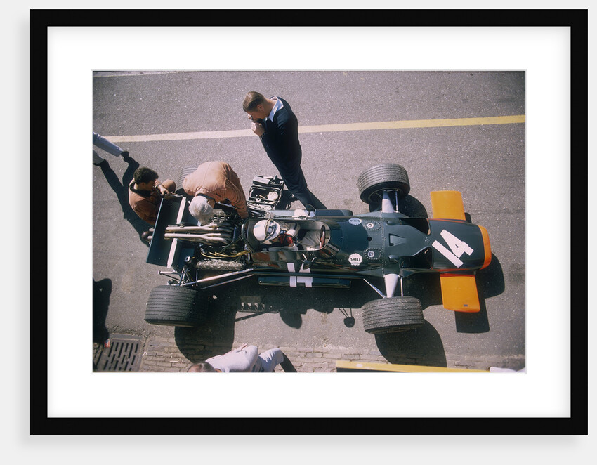 John Surtees in his BRM at the British Grand Prix, Silverstone, Northamptonshire, 1969 by Unknown