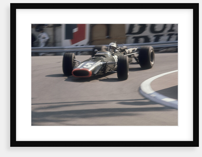 BRM of Dickie Attwood entering a corner, Monaco Grand Prix, 1968 by Unknown