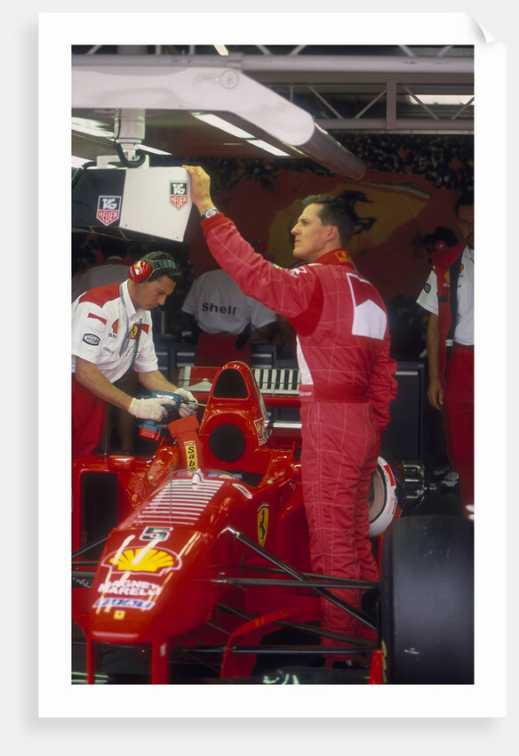 Michael Schumacher with Ferrari, British Grand Prix, Silverstone, Northamptonshire, 1997 by Unknown