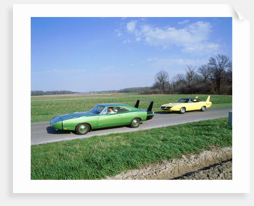 1970 Plymouth Superbird with 1968 Dodge Daytona by Unknown