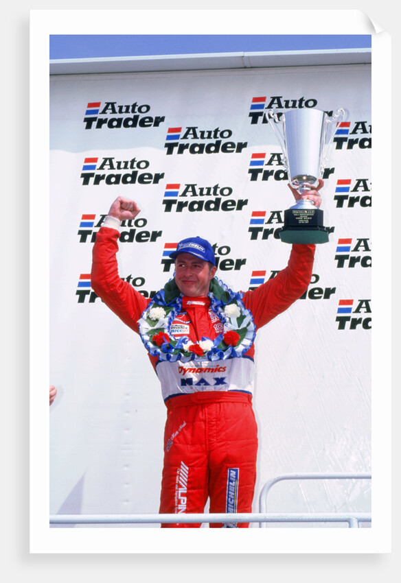Matt Neal, Nissan driver, celebrates victory, 1999 British touring cars by Unknown
