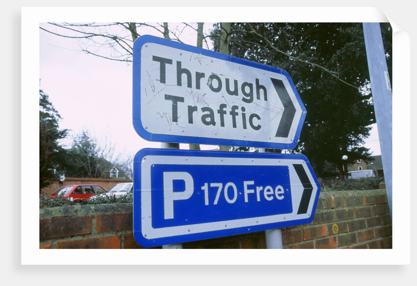 Road sign with graffiti by Unknown