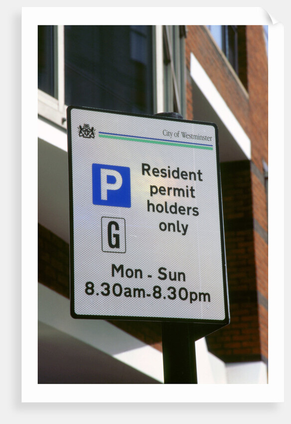 Residents parking only sign by Unknown