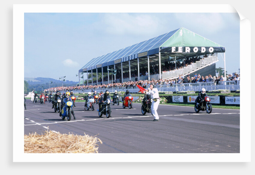 Goodwood revival meeting. Motorcycle race starting grid by Unknown