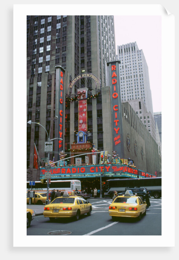 New York street scene,Radio City music hall by Unknown
