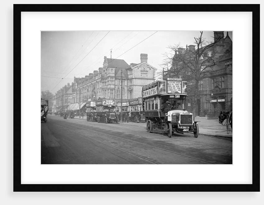 Daimler MET and AEC B-type buses, Cricklewood Broadway, London by Bill Brunell