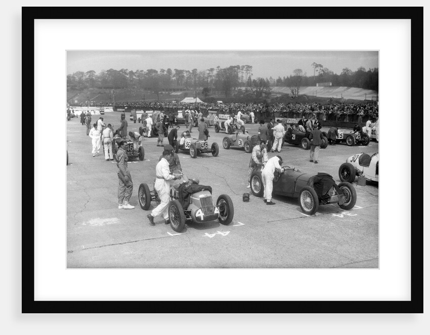 Cars on the starting grid for the JCC International Trophy, Brooklands, 2 May 1936 by Bill Brunell